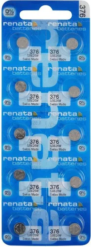 Vista 9 de Renata 376 SR626W Baterías – 1.55 V Óxido de Plata 376 Batería de reloj (2 unidades)