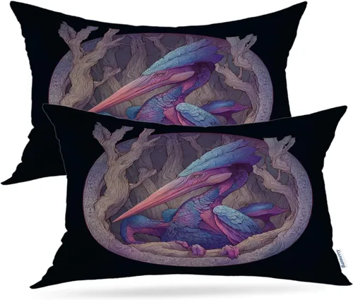 Vista 62 de Batmerry Autumn Maple Leaves Throw Pillow Covers, red Fall Orange Leaves Decorative Pillow Covers Digital Printing Blended for Couch Sofa Bed