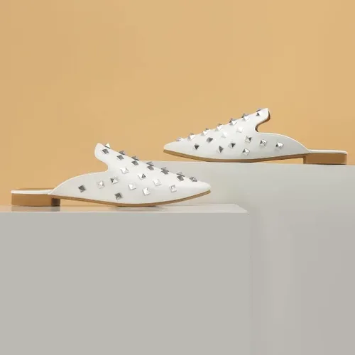 Vista 4 de MUSSHOE - Zuecos puntiagudos para mujer, planos y cómodos