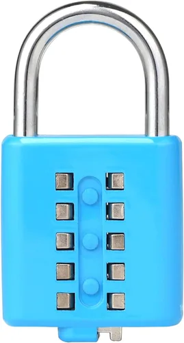 Vista 6 de Candado de 5 dígitos Cerradura de combinación digital, cerradura digital de seguridad con botón, aplicable al gimnasio o vestuario deportivo, caja