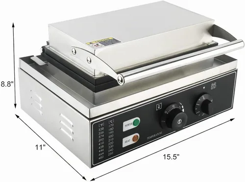 Vista 2 de 10pcs Commercial Waffle Maker Rectangle Nonstick Electric Waffle Maker Machine 110V Temperature and Time Control Waffle Machine ProductName