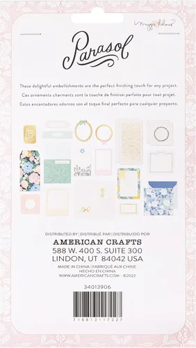 Vista 2 de AMERICAN CRAFTS Paquete de papelería de sombrilla, con lámina dorada