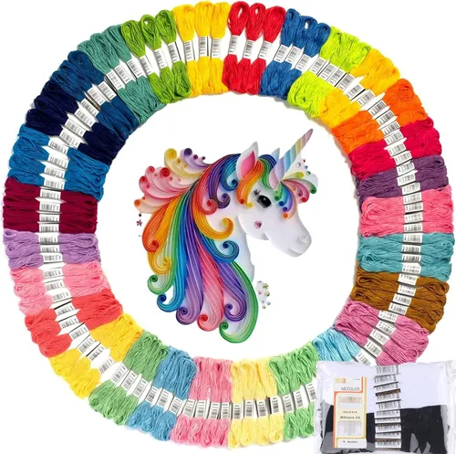 Vista 12 de Athena's Elements Hilo de bordar Hilo de arco iris para bordar, hilo de punto de cruz, cuerdas de bordado para manualidades, manualidades, a