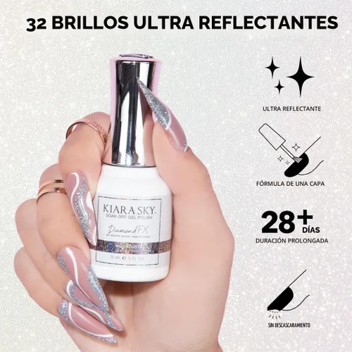 Vista 4 de KIARA SKY Esmalte de uñas Gel Polish DiamondFX con purpurina reflectante y efecto de polvo de diamante brillante, 0.5 fl oz, Beets It (morado)