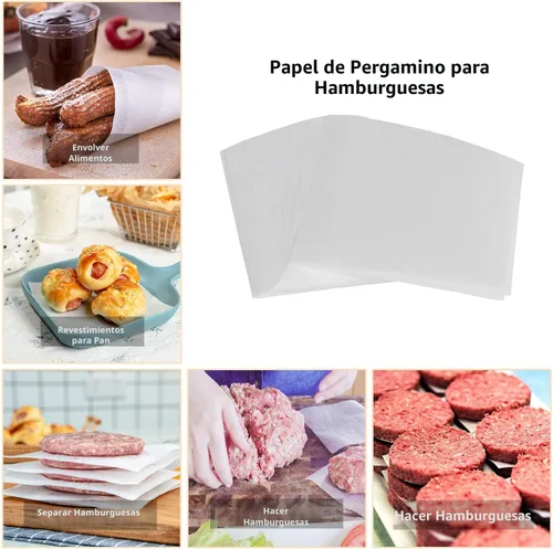 Vista 3 de Katbite Hamburger Patty Paper - 1000 unidades, hojas de papel pergamino antiadherentes de 5.5 x 5.5 pulgadas, para hamburguesas por separado, prensa