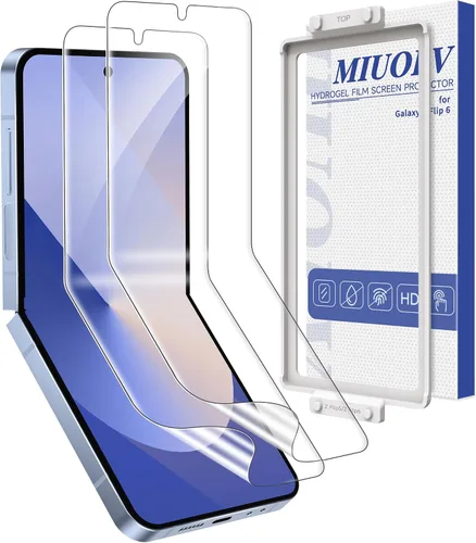 Vista 9 de Paquete de 2 protectores de pantalla para Galaxy Z Flip 4, protector de pantalla de película de hidrogel para Samsung Galaxy Z Flip 4, protector