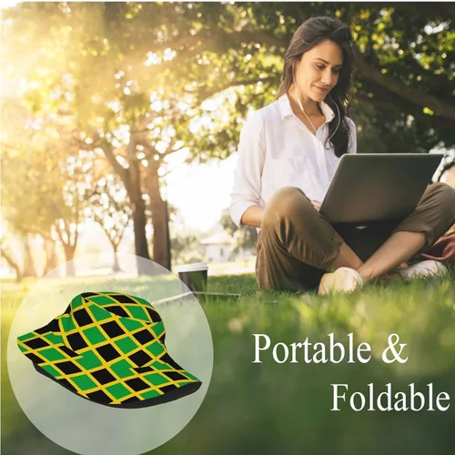 Vista 5 de Sombrero de pescador con bandera de Jamaica para hombre y mujer, sombrero de sol de verano, gorra de pescador abstracta para viajes al aire libre