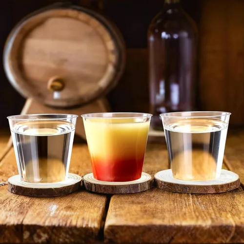 Vista 4 de Byvivace - 1000 vasos de chupito de plástico duro transparente de 1 onza, mini vasos de chupito para tequila, whisky, vodka y licor, taza pequeña