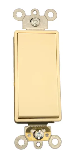 Vista 3 de Leviton Decora Plus interruptor silencioso de CA monpolar de 15 amperios, 120/277 voltios, grado comercial, 5691-2E, negro