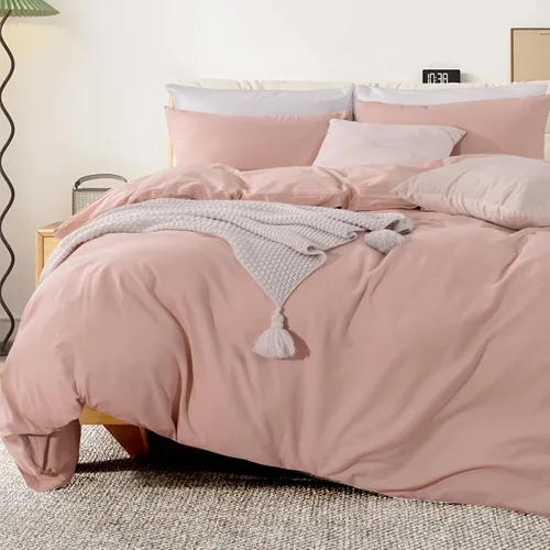 Vista 255 de NEXHOME PRO Funda de edredón Twin XL 100% algodón lavado, transpirable, duradera, texturizada, similar al lino, juego de ropa de cama para el hogar