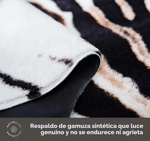 Vista 5 de NativeSkins Alfombra de piel sintética con estampado de cebra, grande