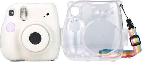 Vista 6 de Rieibi Funda para cámara instantánea Fujifilm Mini 7+, funda protectora de PP con correa de hombro extraíble