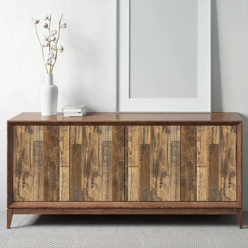 Vista 3 de Papel tapiz auto-adhesivo con diseño de madera de 17.71x236.2 pulgadas, papel de pared desprendible para el hogar, decorativo, sintético