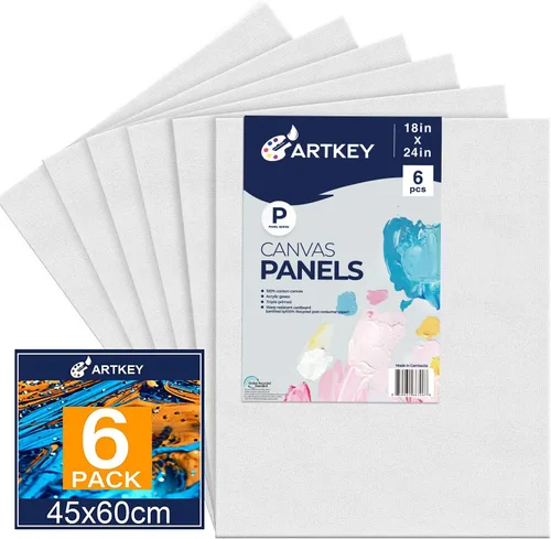 Vista 32 de Artkey Bastidores entelados para pintar, 8 x 10 pulgadas, paquete de 4 unidades, lienzo en blanco de 10 onzas con imprimación 100% algodón blanco