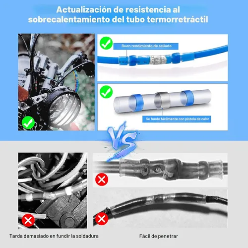 Vista 3 de Kuject Kit de Conectores de Cable de Sellado de Soldadura Termorretráctil 120 PCS, Conector de Tope Impermeable Terminales Eléctricos
