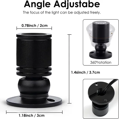 Vista 7 de DEDC 6 piezas de luz de punto LED mini, luces de imagen para interiores, luz de arte de 1.5W 12V 6000K, luces de acento con atenuador RF