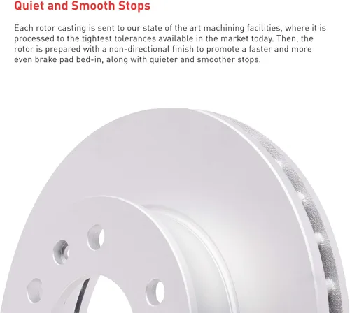 Vista 4 de Dynamic Friction Company Rotor de freno delantero con revestimiento GEOSPEC 604-67106 (1) Para Nissan LEAF 2014-2017, Nissan Rogue 2014-2020, Nissan