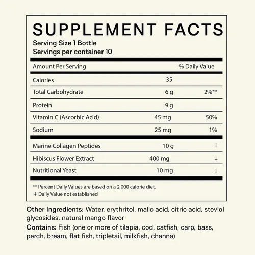 Vista 8 de Happy Aging Marine Collagen Peptides Glow Shot 10,000 mg - Colágeno líquido para mujeres con entrega liposomal - Promueve la hidratación de la piel