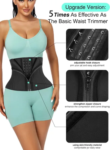 Vista 5 de LUXURY-VITA Entrenador de cintura corto de torso para mujer con grasa del vientre inferior, faja de entrenamiento colombianas