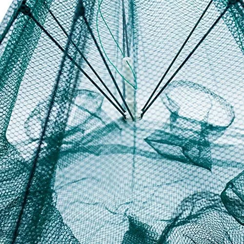 Vista 6 de Cebo de pesca Trampa plegable para red de cangrejo Jaula de inmersión fundido Pescado Minnow cangrejo camarón