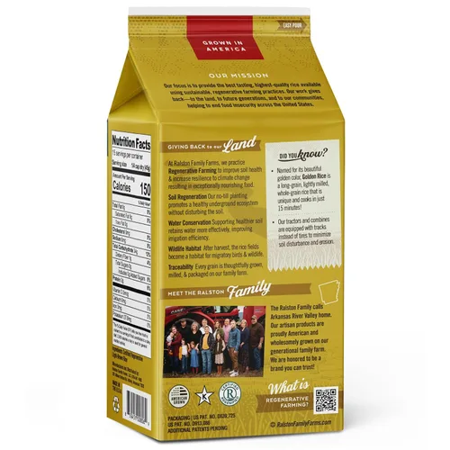 Vista 3 de Ralston Family Farms Arroz dorado, caja de 24 onzas: paquete de 6, cultivado en Estados Unidos, sin OMG, naturalmente sin gluten