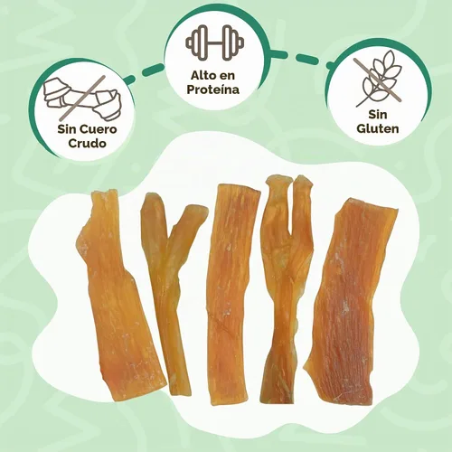 Vista 2 de Nature Gnaws Tendones de Res para Perros (8oz) - Grosor Mixto - Larga Duración para Perros Pequeños y Medianos - Huesos Masticables Naturales