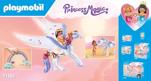 Vista 8 de Playmobil Pegaso con arco iris en las nubes