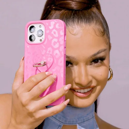 Vista 2 de VELVET CAVIAR Funda para iPhone 15, compatible con MagSafe, probada contra caídas de 10 pies, fundas protectoras de diseño, leopardo color rosa