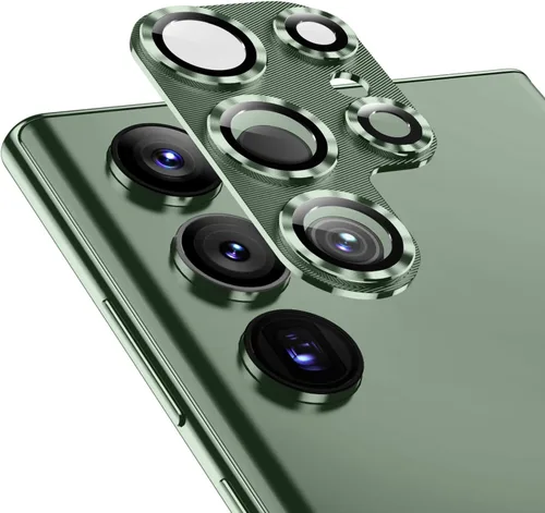 Vista 15 de Korecase Diseñado para Samsung Galaxy S23 Ultra Protector de lente de cámara Película de lente de vidrio templado, cubierta de cámara de metal