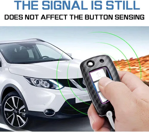 Vista 7 de ontto Funda para Llave de Automóvil Flip con Botón de Nissan, Carcasa de Llave de ABS para Rogue Rogue Select Blanco