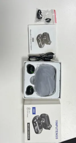 Vista 7 de Auriculares inalámbricos de 200 horas de reproducción Bluetooth, IPX7 impermeable, con cancelación de ruido, pantalla LED de alimentación con funda