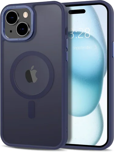 Vista 12 de Anuck - Funda magnética para iPhone 11 compatible con MagSafe, carcasa trasera mate translúcida dura, borde de TPU, delgada, resistente a impactos