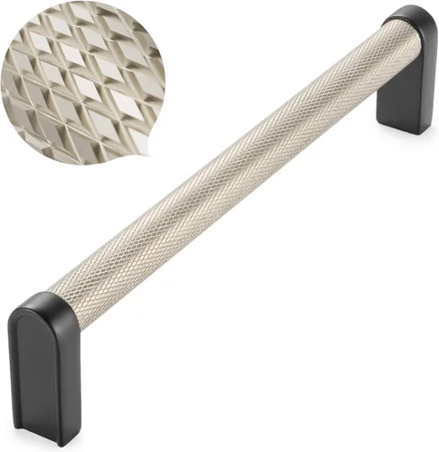 Vista 17 de Koofizo - Paquete de 10 tiradores de gabinete estriados para armario, manija negra para muebles (1.1 pulgadas/28 mm), herrajes sólidos K22