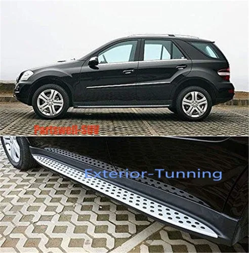 Vista 5 de Estribos Pedales laterales Barra protectora Nerf para Mercedes Bens ML W164 2006-2011