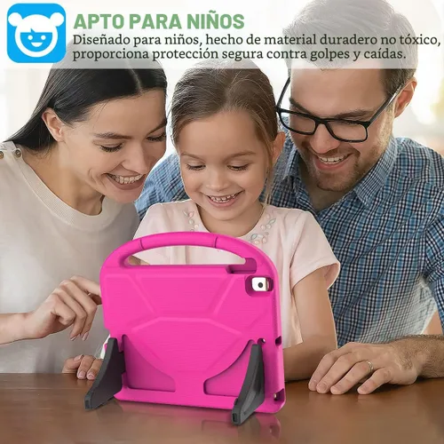 Vista 3 de SUPLIK Funda para niños para iPad de 9ª/8ª/7ª generación - 10.2 pulgadas 2021/2020/2019 Funda con protector de pantalla integrado, asa resistente a