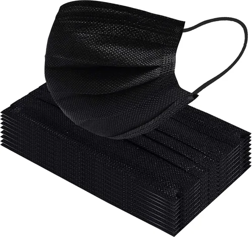 Vista 3 de Biwisy 50 cubrebocas desechables de 3 capas con cintas elásticas para las orejas