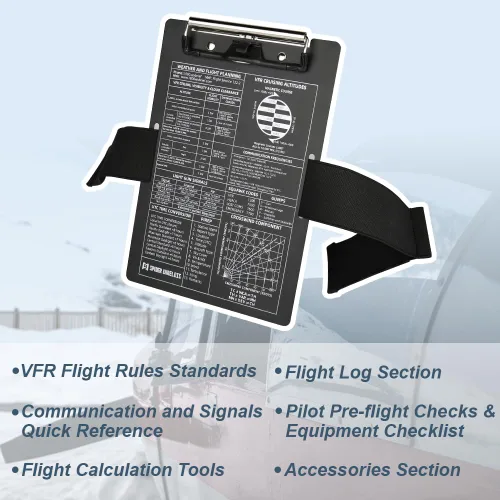 Vista 2 de Rodillera VFR, bloc de notas de vuelo VFR, elementos esenciales del piloto