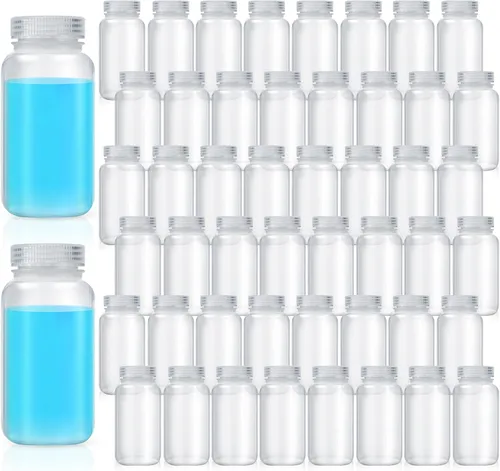 Vista 13 de Tatuo 6 piezas 30 ml 1 oz botellas de reactivo de polipropileno de plástico con tapas de rosca, envases de muestra transparentes de PP con tapa