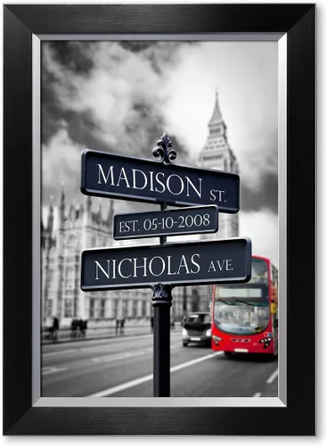Vista 54 de IPIC - Personalized Framed Canvas with Custom Street Sign in Boston Personalized Street Signs with Names, Custom Canvas Print, Boston Sunset
