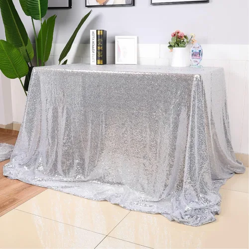 Vista 10 de Mantel de lentejuelas de 60 x 102 pulgadas, azul bebé, para boda, fiesta, despedida de soltera, rectangular