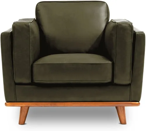 Vista 10 de Valencia Artisan - Silla decorativa de cuero completo de 41.5 pulgadas, silla de napa italiana pura, acento de madera maciza, máxima comodidad, Negro