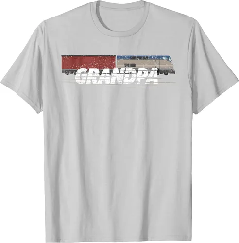 Vista 42 de RC Model Train Shirt Grandpa Train Boxcar HO Scale T-Shirt Negro