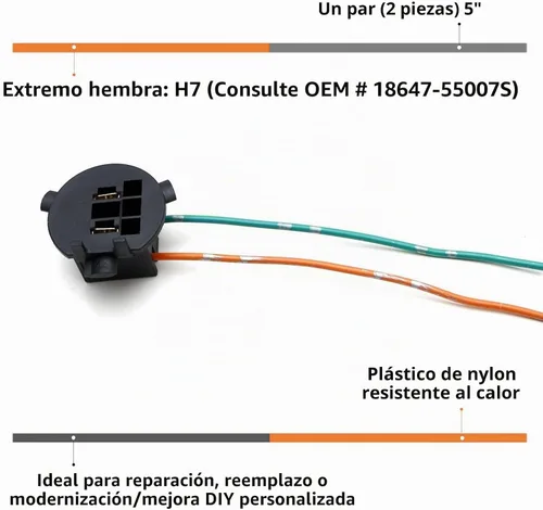 Vista 2 de iJDMTOY Un par de adaptadores de soporte retenedor de enchufe de bombilla H7 OE-Spec compatibles con Hyundai Veloster 2012-2018, Genesis Coupe