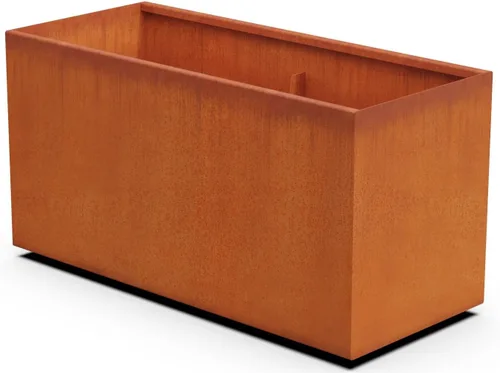 Vista 10 de Plantercraft Corten - Maceta rectangular de acero rústico para jardín, 40 pulgadas de largo, 16 pulgadas de ancho y 20 pulgadas de alto, resistente