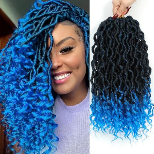 Vista 28 de Cabello Corto de Locs Falsos para Crochet Pre-Enrollado 12 Pulgadas 6 Paquetes Cabello de Locs de Diosa para Crochet Locs Falsos Suaves con Puntas