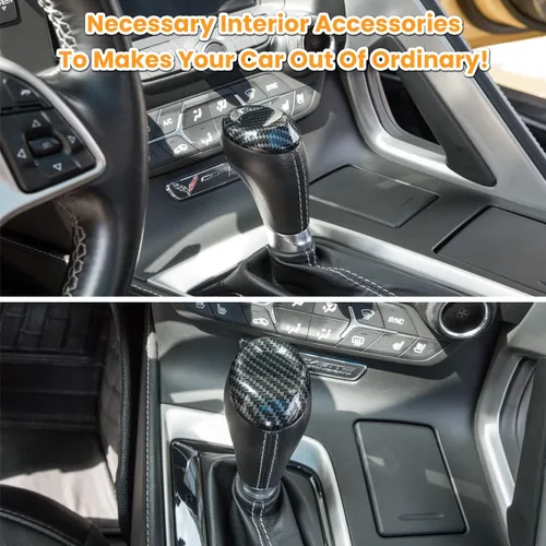 Vista 3 de E-cowlboy Adhesivo de fibra de carbono para Chevrolet Corvette C7 Z06 Z51 ZR1 Stingray Grand Sport 2014 2015 2016 2017 2018 2019 Accesorios Negro