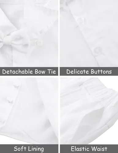 Vista 62 de A&J DESIGN Conjunto de traje de caballero para niños pequeños, 3 piezas, camisas, chaleco y pantalones