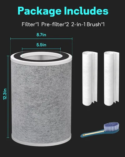 Vista 2 de Leemone True HEPA HP201 HP202 Reemplazo de filtro para Shark HP200 Serie & HC501 HC502 UA205 Air Puri-fier MAX, Filtro de Grado H13 3-en-1, Parte #