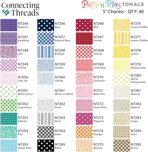 Vista 2 de Connecting Threads Geometric Fabric Squares 5x5 inches for Quilting Pattern Play