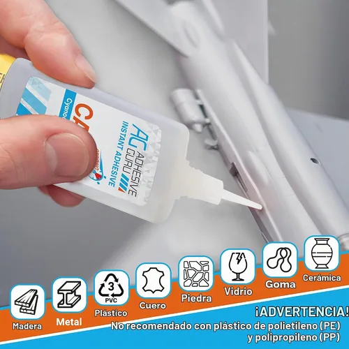 Vista 4 de Adhesive Guru Pegamento CA con activador (1.7 oz - 6.76 fl oz) - Súper pegamento de cianoacrilato premium para carpintería, torneado de madera